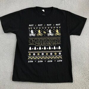 UCF Knights Shirt Adult Medium Black Christmas Go Knights Charge On 407 Winter